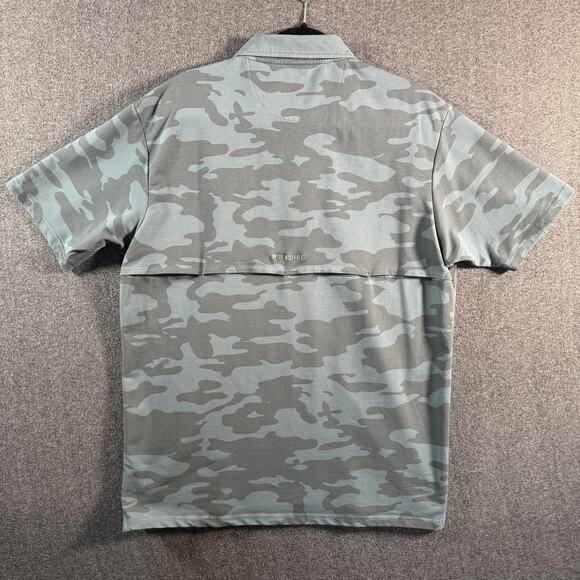 Moonshine Polo Shirt Mens XL Gray Green Camo Stretch Performance Golf Vented - Picture 4 of 12
